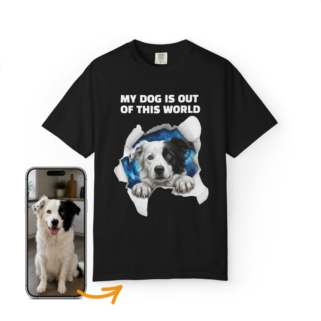 Custom Dog Shirt Peek Through Space