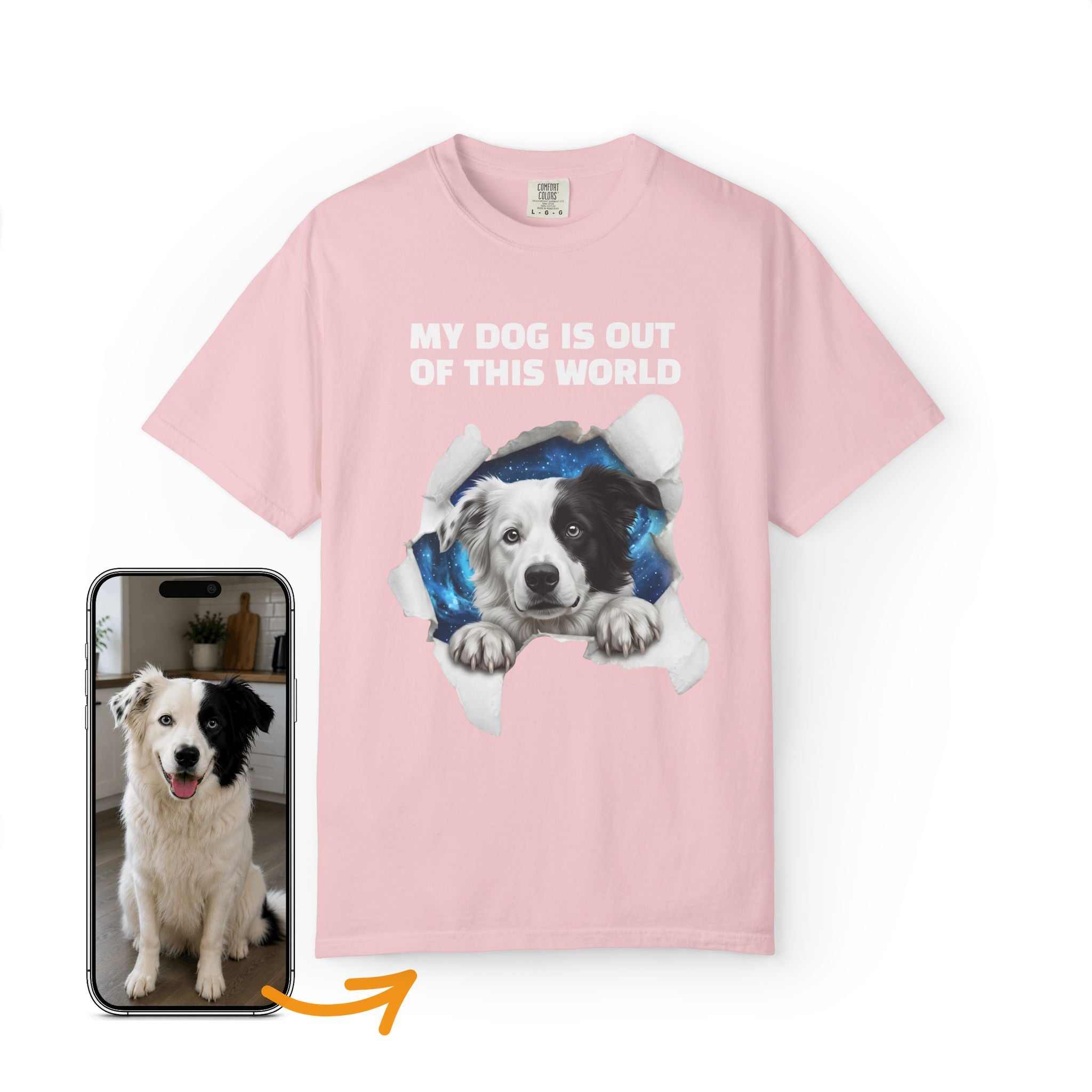 Custom Dog Shirt Peek Through Space