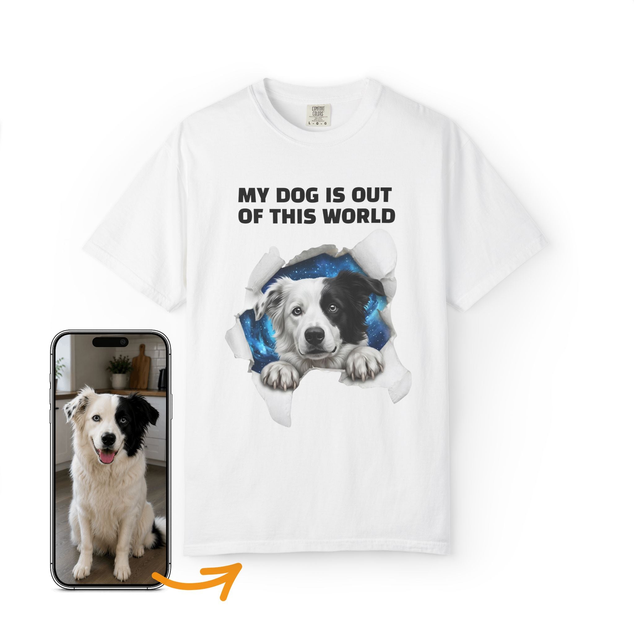 Custom Dog Shirt Peek Through Space