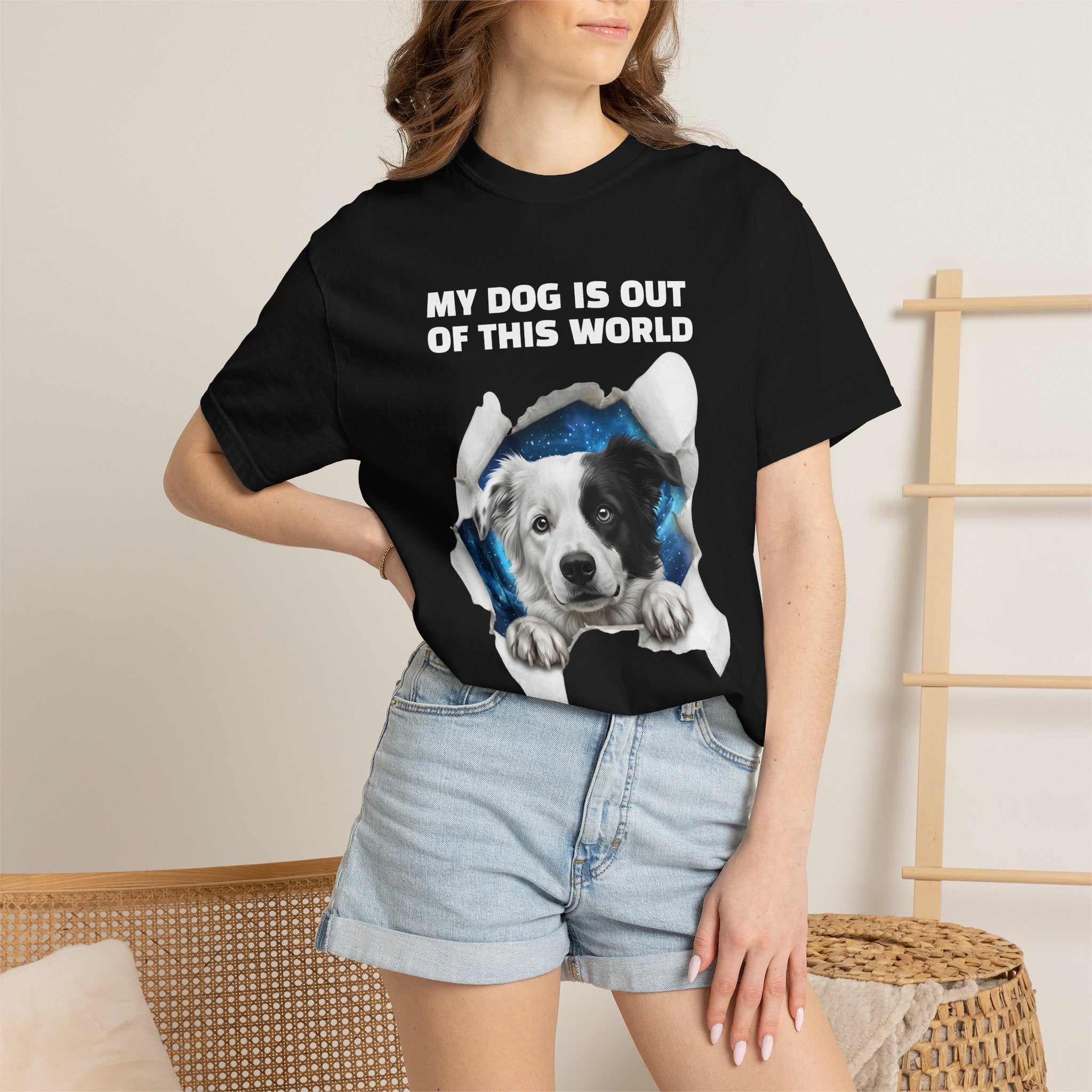 Custom Dog Shirt Peek Through Space