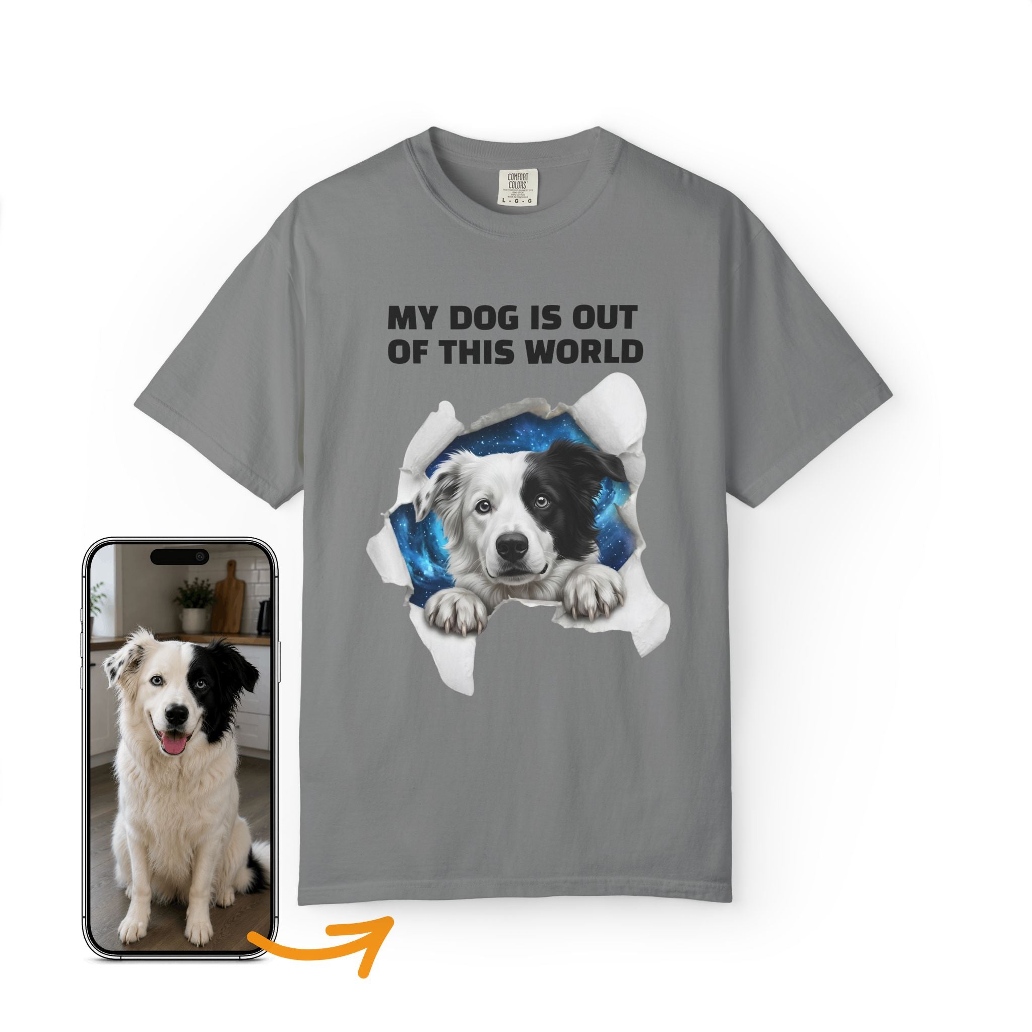 Custom Dog Shirt Peek Through Space