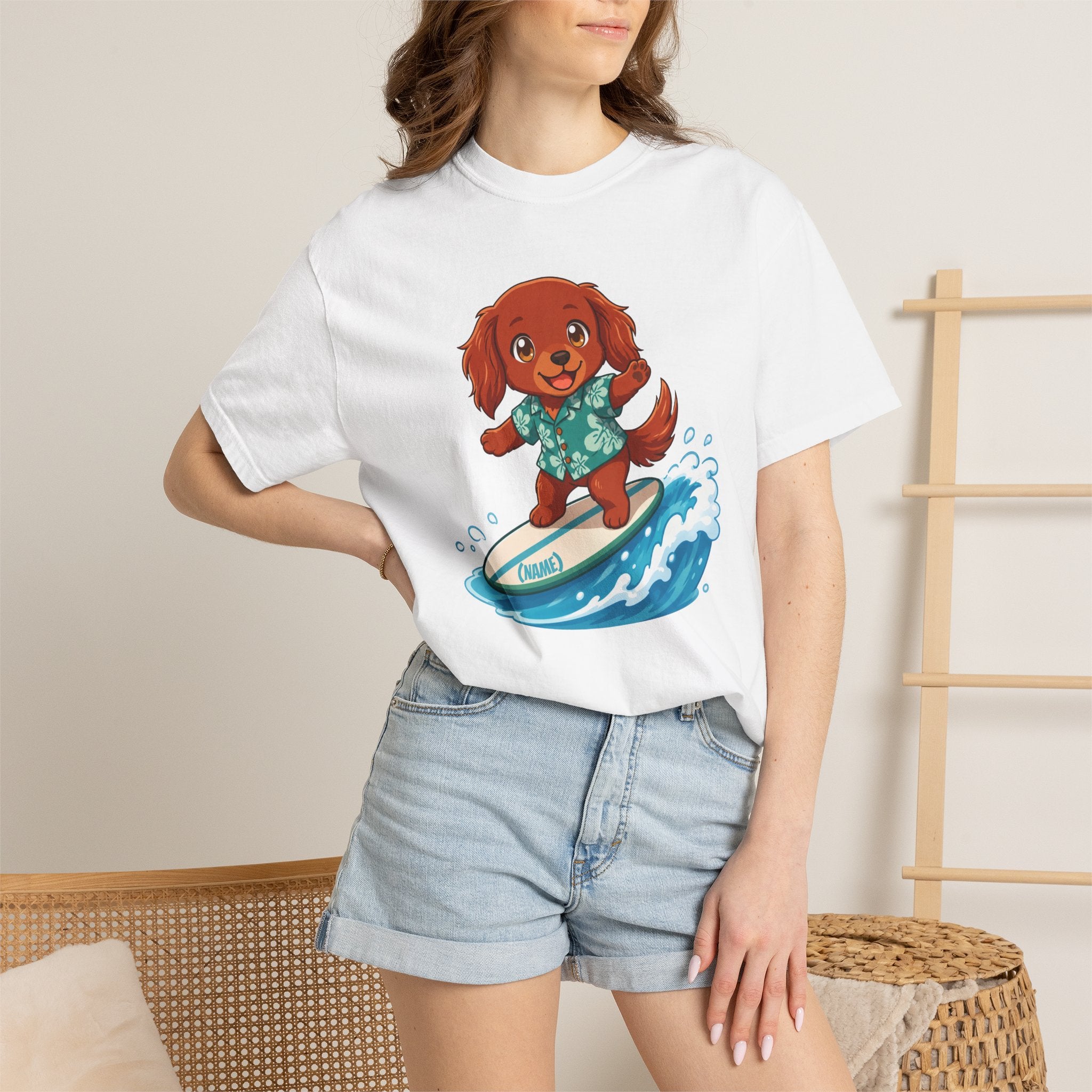 Custom Dog Shirt Surfing