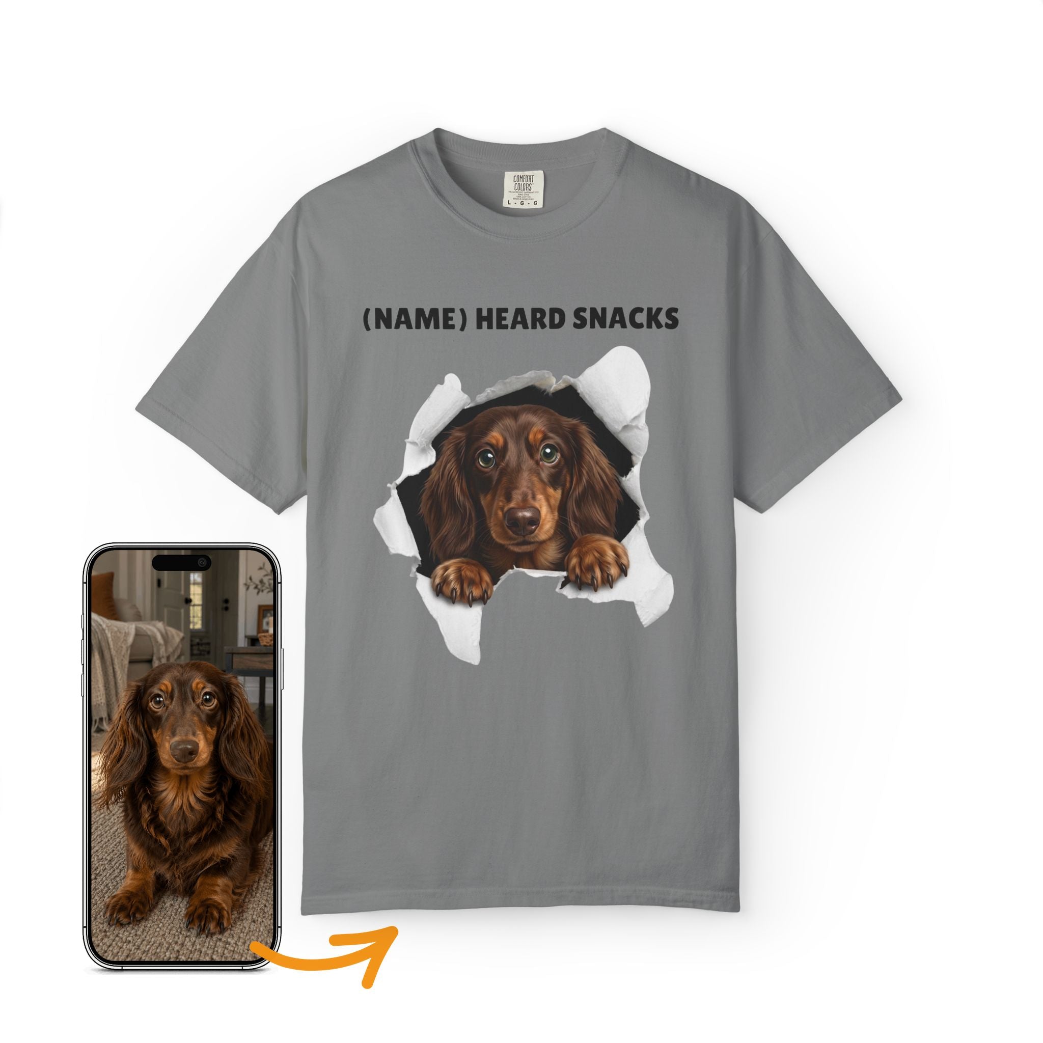 Custom Dog Shirt Peek Through