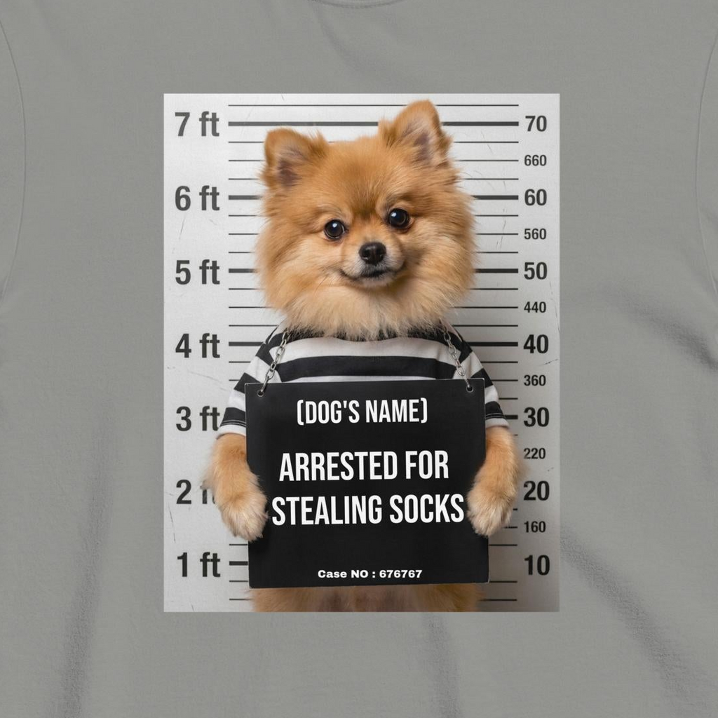 Custom Dog Shirt Mugshot