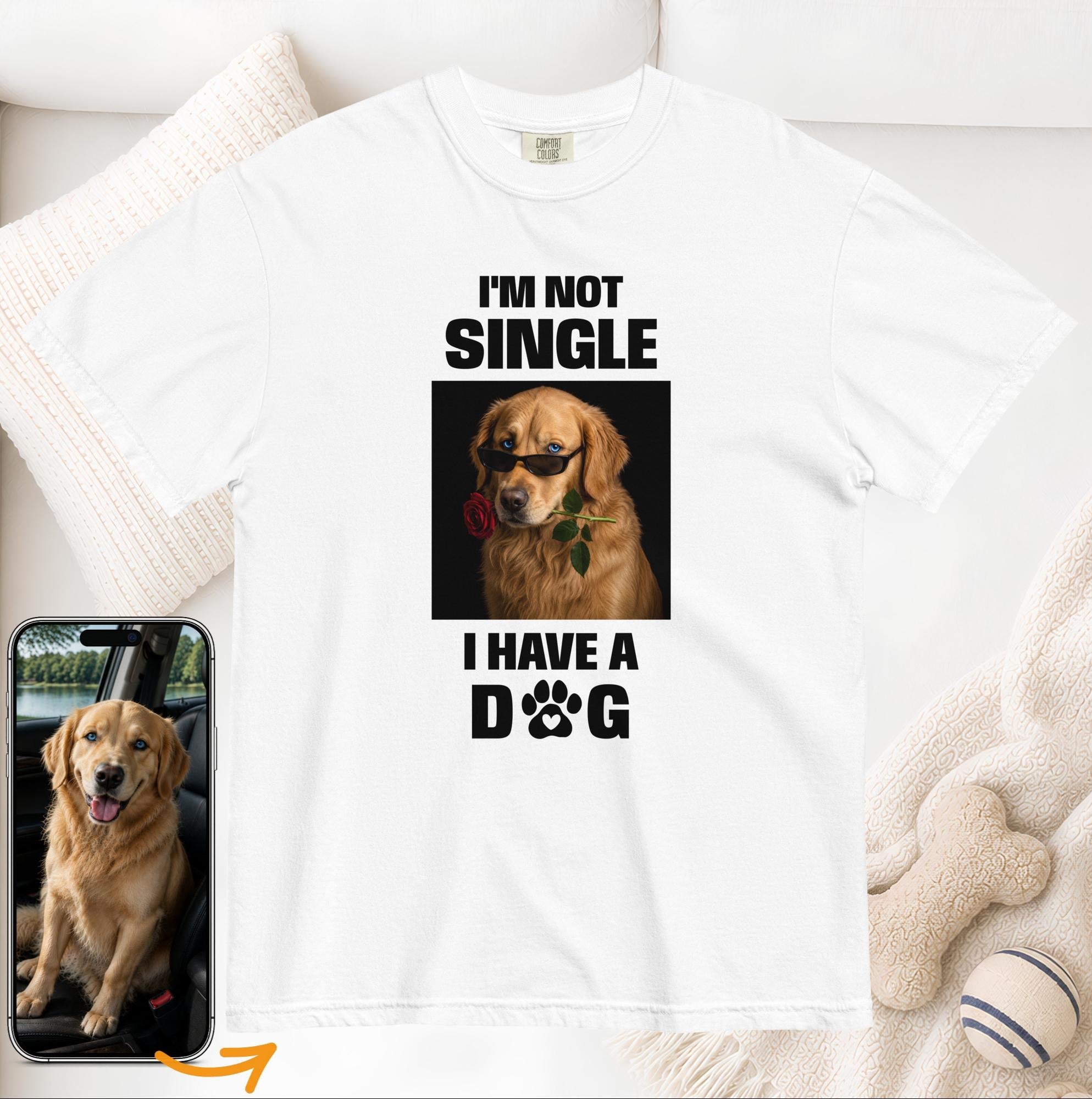 Custom Dog Shirt I'm Not Single